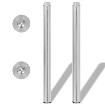 2 x Teleskopfuß Stützfuß Tischbein Edelstahl 710mm-1100mm