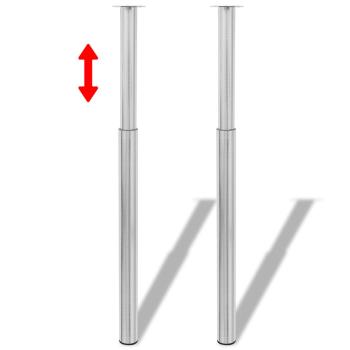 2 x Teleskopfuß Stützfuß Tischbein Edelstahl 710mm-1100mm