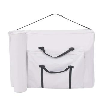 Massageliege 3-Zonen mit Hocker Klappbar 10 cm Sitz Weiß