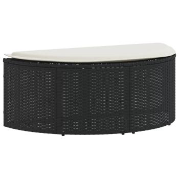 Gartenbett mit Sonnenschirm Braun Poly Rattan