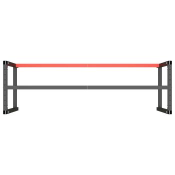 Werkbankgestell Mattschwarz und Mattrot 180x57x79 cm Metall