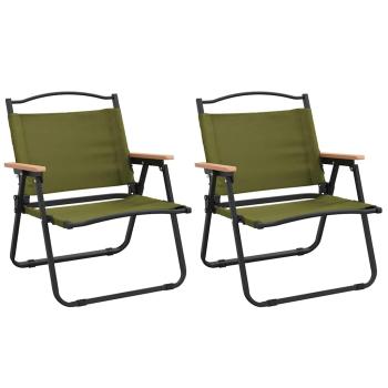 Campingst?hle 2 Stk. Gr?n 54x43x59 cm Oxford-Gewebe