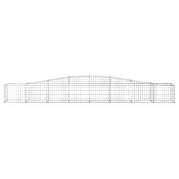Gabione mit Hochbogen 400x50x40/60 cm Verzinktes Eisen