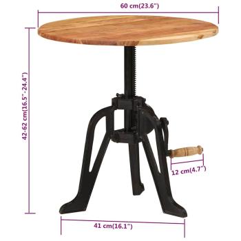 Beistelltisch 60x(42-62) cm Massivholz Akazie und Gusseisen