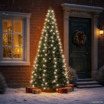 Weihnachtsbaum-Lichternetz mit 250 LEDs Kaltweiß 250 cm