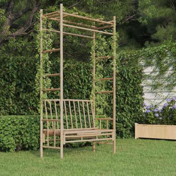 ARDEBO.de - Gartenbank mit Pergola 116 cm Bambus