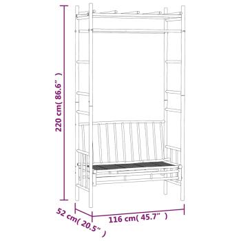 Gartenbank mit Pergola 116 cm Bambus