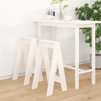 ARDEBO.de - Hocker 2 Stk. Weiß 40x40x75 cm Massivholz Kiefer