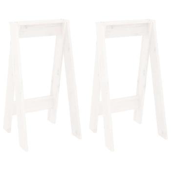 Hocker 2 Stk. Weiß 40x40x75 cm Massivholz Kiefer