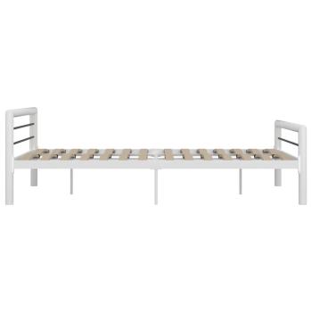 Bettgestell Weiß und Schwarz Metall 180×200 cm