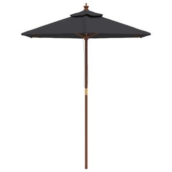 Sonnenschirm mit Holzmast Schwarz 196x231 cm