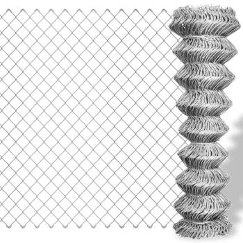 ARDEBO.de - Maschendrahtzaun Verzinkter Stahl 15x1,5 m Silbern