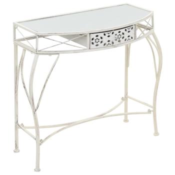 ARDEBO.de - Beistelltisch Französischer Stil Metall 82x39x76 cm Weiß