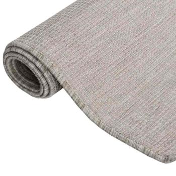 Outdoor-Teppich Flachgewebe 80x150 cm Hellgrau