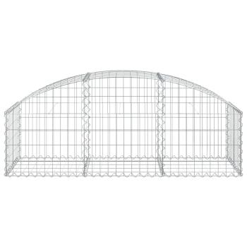 Gabione mit Hochbogen 150x50x40/60 cm Verzinktes Eisen