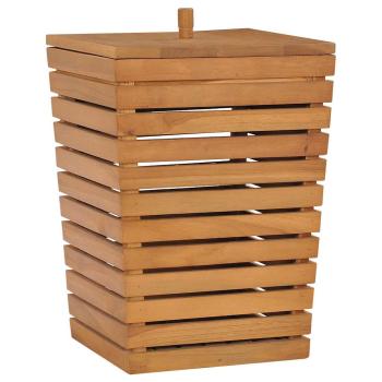 ARDEBO.de - Wäschekorb 30×30×45 cm Teak Massivholz