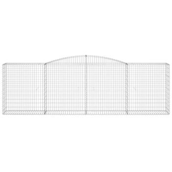 Gabione mit Hochbogen 400x50x120/140 cm Verzinktes Eisen