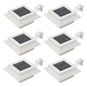 ARDEBO.de - Outdoor Solarleuchten 6 Stück LED Quadratisch 12 cm Weiß
