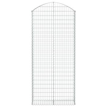 Gabione mit Hochbogen 100x30x220/240 cm Verzinktes Eisen