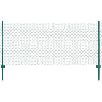 ARDEBO.de - Maschendrahtzaun mit Pfosten Stahl 25 x 0,5 m Grün