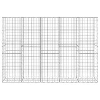 Gabionenwand mit Abdeckung Verzinkter Stahl 300 x 50 x 200 cm