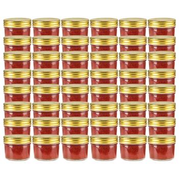 ARDEBO.de - Marmeladengläser mit goldenem Deckel 48 Stk. 110 ml
