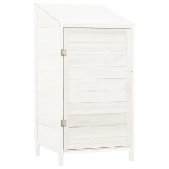 Geräteschuppen Weiß 55x52x112 cm Massivholz Tanne