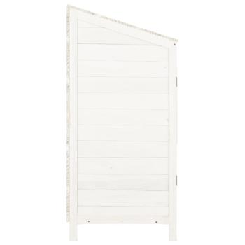 Geräteschuppen Weiß 55x52x112 cm Massivholz Tanne