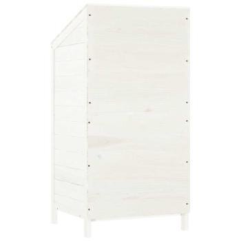 Geräteschuppen Weiß 55x52x112 cm Massivholz Tanne
