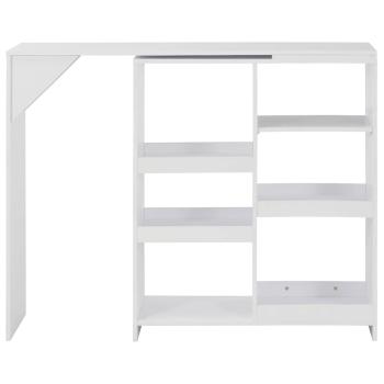 Bartisch mit Beweglichem Regal Weiß 138x39x110 cm