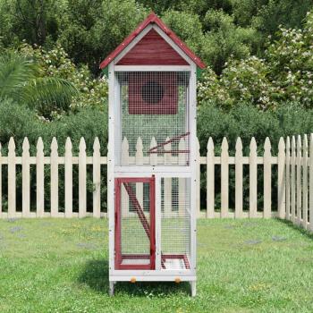 ARDEBO.de - Voliere Mokka 60x58,5x160 cm Massivholz Kiefer