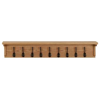 Wandgarderobe 90x16x16 cm Massivholz Eiche