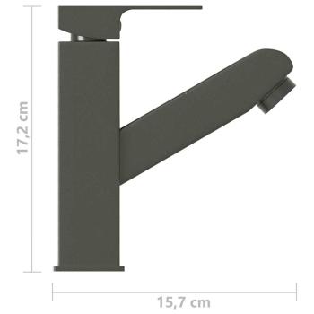 Waschbeckenarmatur mit Herausziehbarer Brause Grau 157x172 mm