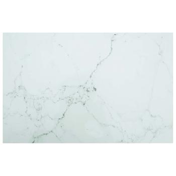 ARDEBO.de - Tischplatte Weiß 100x62 cm 8 mm Hartglas in Marmoroptik