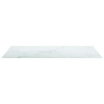 Tischplatte Weiß 100x62 cm 8 mm Hartglas in Marmoroptik