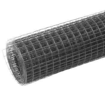 Drahtzaun Stahl mit PVC-Beschichtung 10x1 m Grau