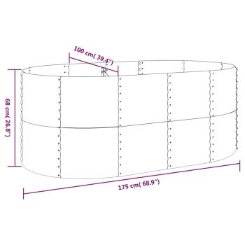 Hochbeet Verzinkter Stahl 175x100x68 cm Braun