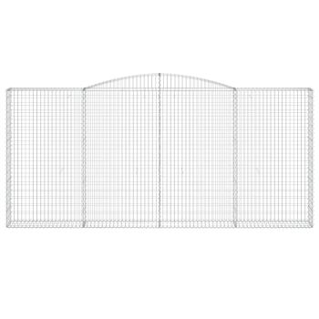 Gabione mit Hochbogen 400x30x180/200 cm Verzinktes Eisen