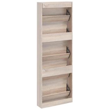 Schuhschrank mit 5 Schuhkippern Holz Eichen-Optik