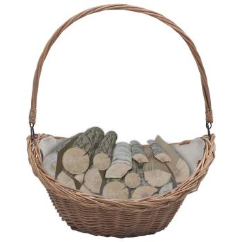 ARDEBO.de - Holzkorb mit Tragegriff 57 × 46 × 52 cm Braun Weide