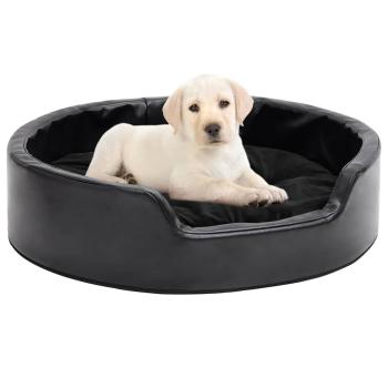ARDEBO.de - Hundebett Schwarz 69x59x19 cm Plüsch und Kunstleder