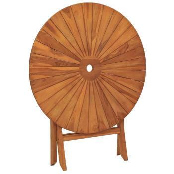 Gartentisch Klappbar Ø 85x75 cm Massivholz Teak