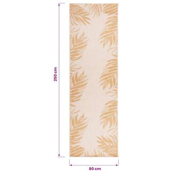 Outdoor-Teppich Flachgewebe 80x250 cm Blattmuster