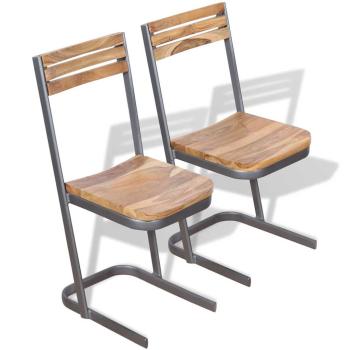 ARDEBO.de - Esszimmerstühle 2 Stk. Massivholz Teak