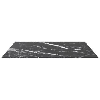 Tischplatte Schwarz 60x60 cm 6 mm Hartglas in Marmoroptik