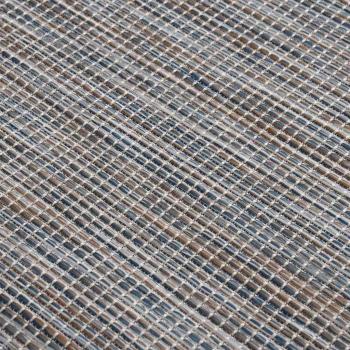 Outdoor-Teppich Flachgewebe 80x250 cm Braun und Blau