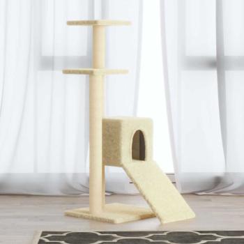 ARDEBO.de - Kratzbaum mit Sisal-Kratzsäulen Creme 92 cm