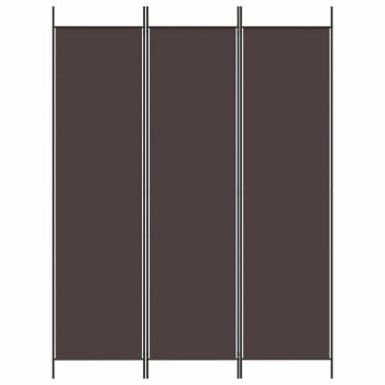 3-tlg. Paravent Braun 150x200 cm Stoff