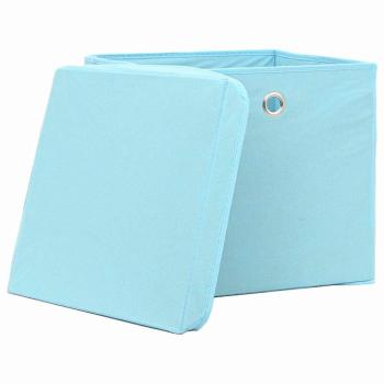 Aufbewahrungsboxen mit Deckeln 4 Stk. Babyblau 32x32x32cm Stoff