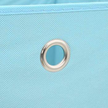 Aufbewahrungsboxen mit Deckeln 4 Stk. Babyblau 32x32x32cm Stoff